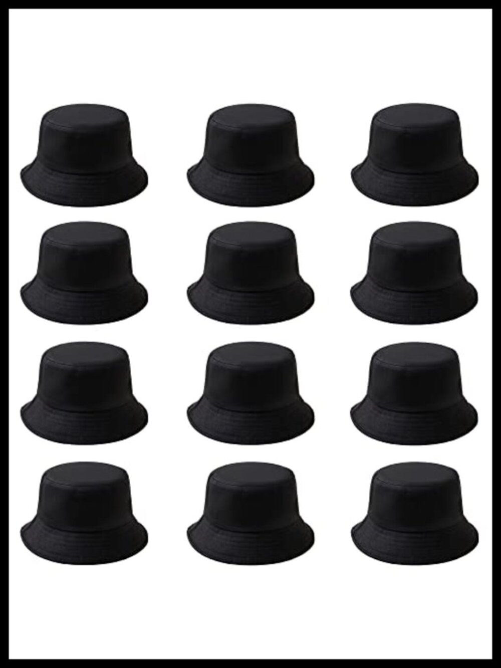 12 Pack Cotton Bucket Hats Unisex Sun Protection Fishing Summer